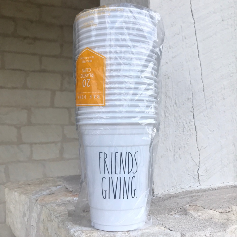 Rae Dunn FRIENDS GIVING Plastic Cups 16 oz. (20)